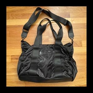 BEBE SPORT Silky Smooth Black Crossbody Weekender Duffle Travel Gym Bag